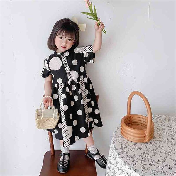 

summer arrival girls fashion dot dress kids korean design clothes 210528, Red;yellow