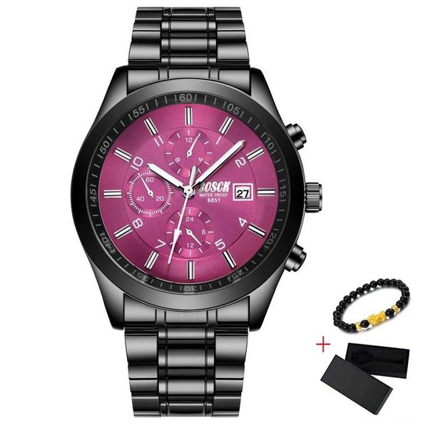 

wristwatches black red quartz watch men waterproof clock luminous wrist watches dial mens stainless steel wristwatch relogio masculino 2021, Slivery;brown