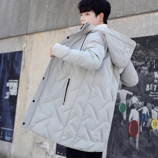 

men's down & parkas 2021 fashion long warm winter jacket men waterproof clothing male cotton autumn coat quality white duck overcoat, Black