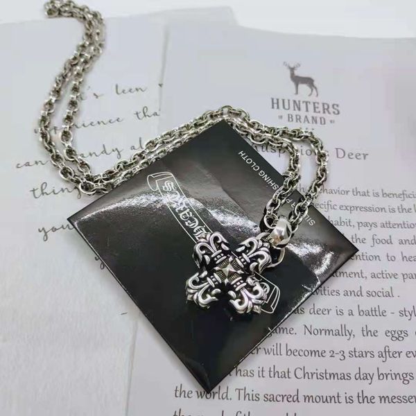 

design jewelry croix dark flame cross pendant necklace trend torch necklace, Silver
