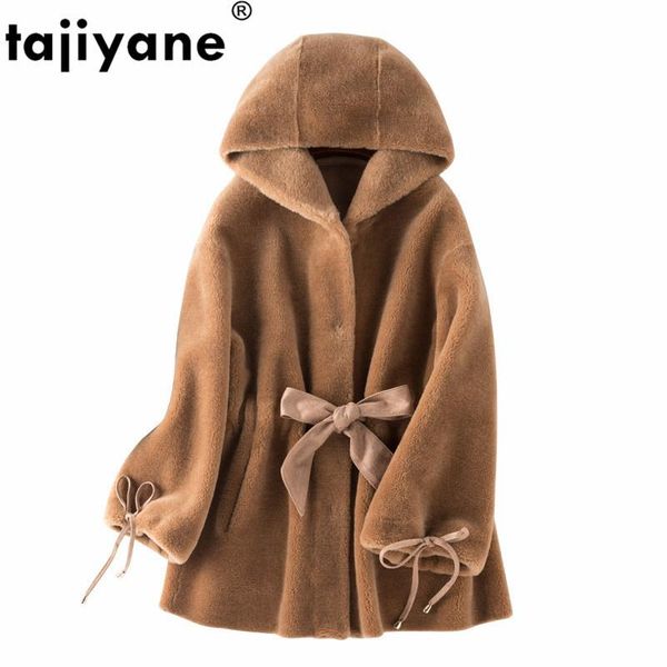 

women's fur & faux coat real female wool jacket autumn winter women clothes 2021 sheep shearling korean vintage suede lining zt3984, Black