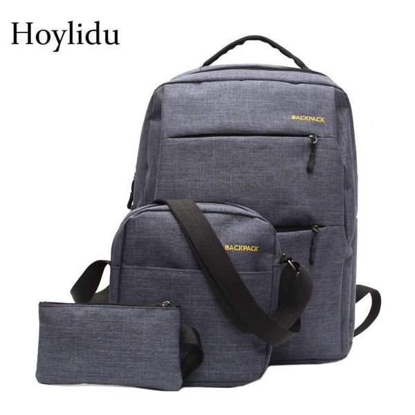 

backpack 3pcs/set multifunction men business waterproof nylon lapanti theft usb charging backpacks casual school bags