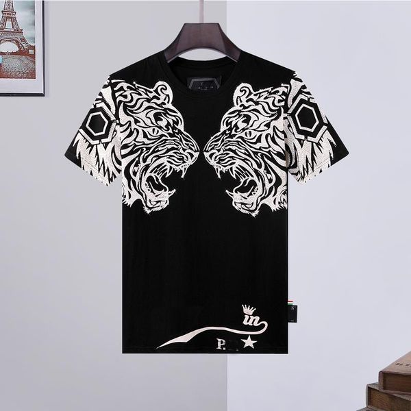 

men's t-shirts summer men t-shirt fashion short-sleeved round neck 3d printed animal head brand sports sportswear, White;black