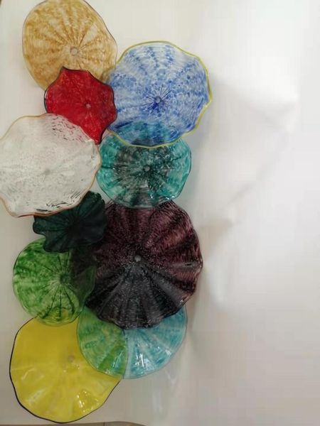 

modern hand blown art deco glass wall plates lamp