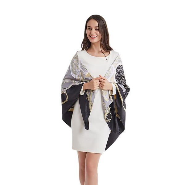 

scarves 130x130cm soft luxury shawl scarfs beach cover-ups bandana hijabs chal de bufand cachecol echarpe foulard playa bonita, Blue;gray