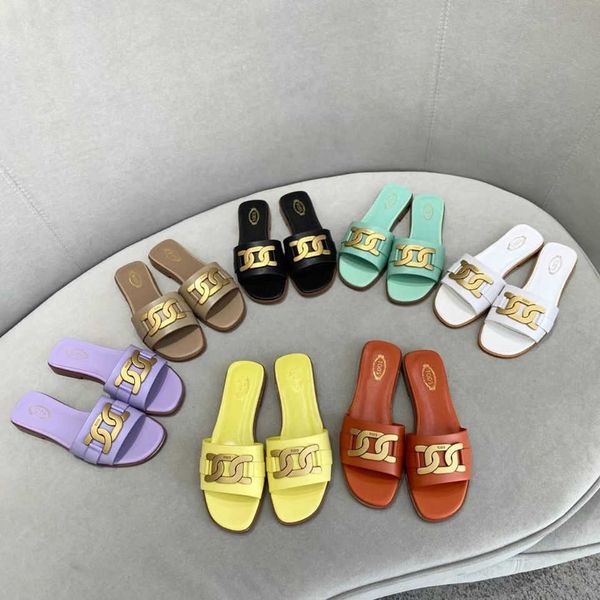 

2021 summer new tod star mid flat shoes sandals slippers beach shoes zlh, Black