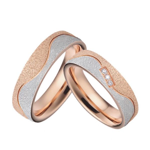 

wedding rings handmade band couple men allainces rose gold color emery anniversary jewelry engagment for women, Slivery;golden