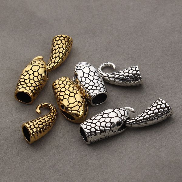 

snake clasps hooks end cap connector for jewelry leather cord bracelet for necklace bracelet jewelry making, Silver