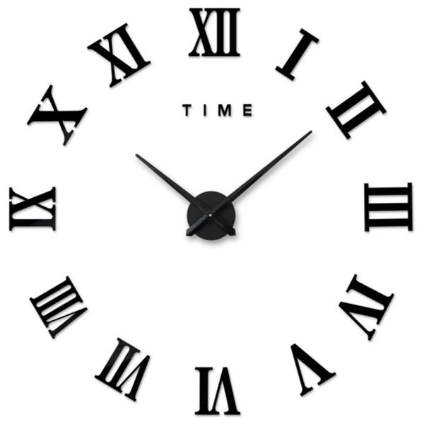 

big acrylic mirror wall clock diy quartz watch still life clocks modern home decoration living room stickers