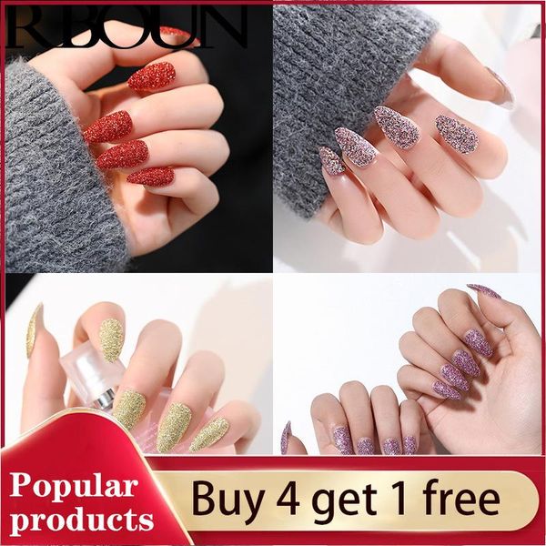 

fake nails nail art tips press on false tipsy with glue glitter stick designs clear display set full cover artificial detachable, Red;gold