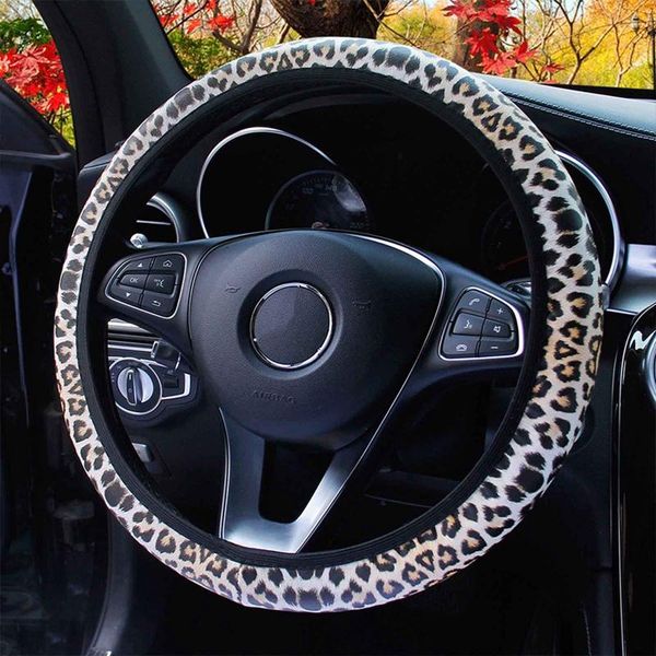 

1pc universal car steering wheel cover leopord pattern sleeve covers