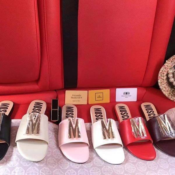 

2021 letter flat bottom drag early spring new fashion big letter, Black