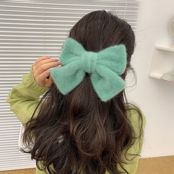 

barrettes hairpin girl seahorse hair big bow net red clip 2021 autumn and winter back of head korean ins series, Golden;silver