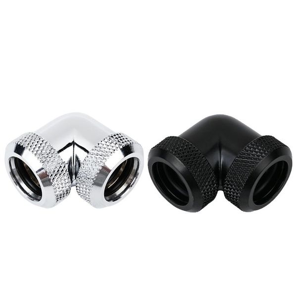 

factory supply elbow with double od14mm hard tube fittings,g1/4",computer case build liquid water cooling ,brass,silver ,black fans & c