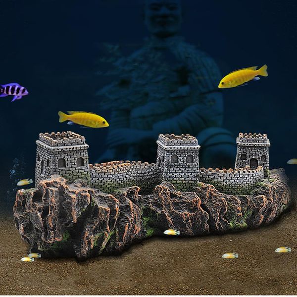 

aquariums fish tank aquarium decor the great wall ornament reptile hideout cave decoration