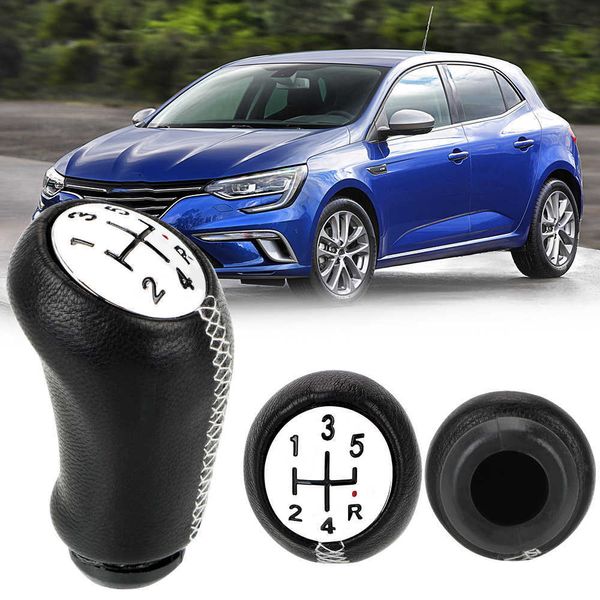 Bola de mão de couro para RENAULT MEGANE II MK2 Scenic 2 Clio 3 III MK3 Manual 5 Speed ​​Car Styling Mt Car Engrenagem Motor de mudança