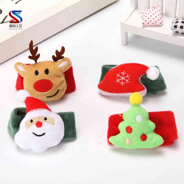 

santa bracelet cute korean creative flannel clapping ring children's gift