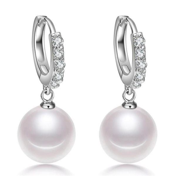 

hoop & huggie shqiyayi fashion cubic zircon pendant hoops earrings 925 silver good quality women korean jewelery accessories 115, Golden;silver