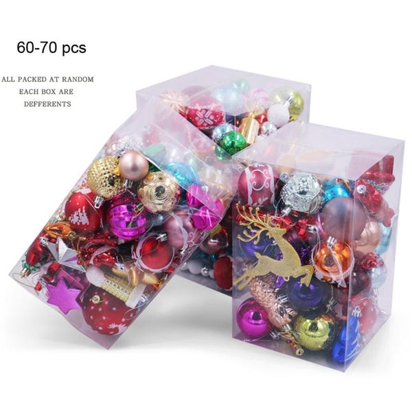 

party decoration christmas balls ornaments, 60-70pcs 3-8cm tree hanging ball ornament for xmas navidad 2022 gift