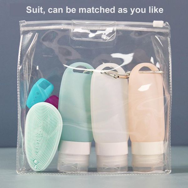 

storage bottles & jars 90ml empty silicone travel kit packaging per bottle leak-proof water bottled shampoo shower gel small sample containe