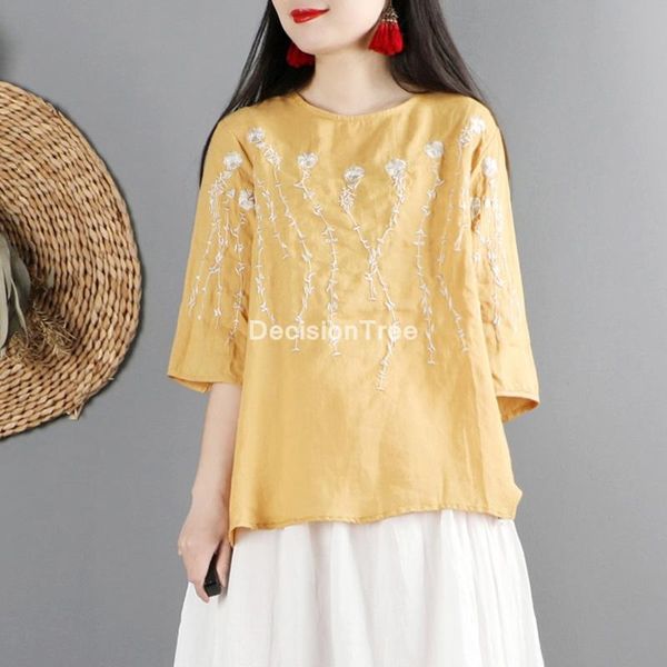 

traditional chinese clothes for women chiffon blouse shirt cotton linen vintage clothing female hanfu cheongsam ethnic, Red