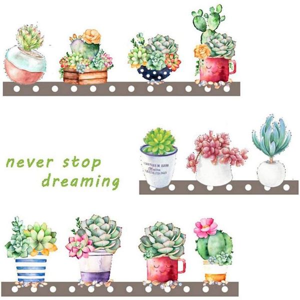 

wall stickers plant bedroom living room diy detachable waterproof self-adhesive art decoration (30x90cm)
