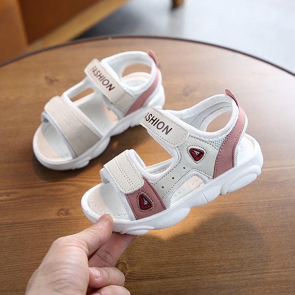 

summer 2021 korean childrens sandals boys antiskid beach shoes girls princess baby shoes, Black;red