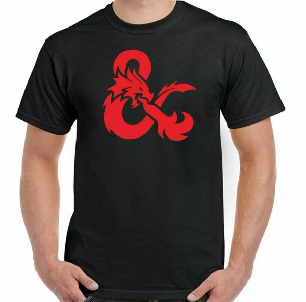 

dungeons and dragons t-shirt mens retro game dnd d & d top, White;black