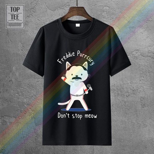

men's t-shirts freddie purrcury don't smeow t shirt mercury black cotton men s-6xl male hip hop funny tee shirts wholesale, White;black