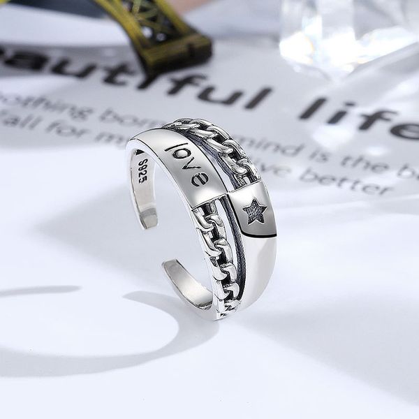 

delicate ring korean version s925 silver love star women's design personalized thai