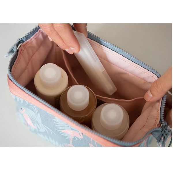 

portable pattern cosmetic bag ladies toiletries storage travel zipper bags & cases