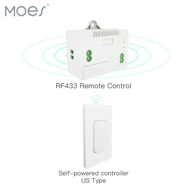

smart home control rf433 wireless switch no battery remote wall light self powered wiring needed panel transmitter us type