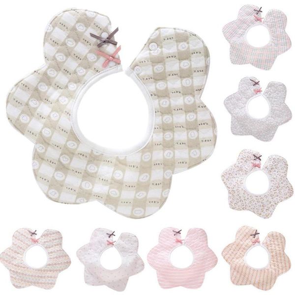 

bibs & burp cloths flower shape baby absorbent bib waterproof 360 rotating feeding nursery towel