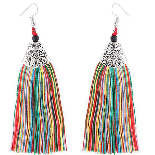 

fashion vintage tassel earrings women jewelry geometric silver color simple dangle drop earring gifts