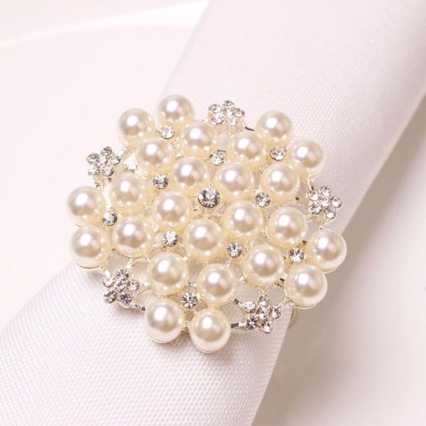 

6pcs/pearl diamond napkin ring deskdecoration used for family gathering, wedding banquet, western cocktail party rings