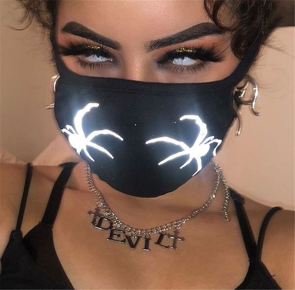 

2021 new reflective spider decorative mask female yx1307
