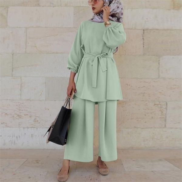 

eid mubarek abaya turkey hijab two-piece muslim sets dress caftan kaftans islamic clothing abayas for women musulman ensembles, Red