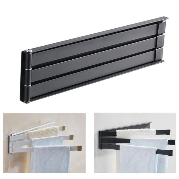 

towel racks 3 arms bathroom kitchen space saving holder rack punch home bar storage hanging non slip wall mounted folding swivel