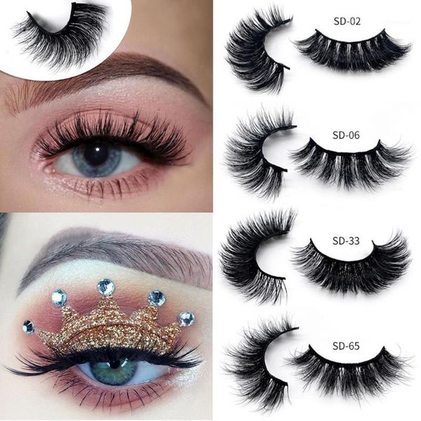 

fashion 25 mm false eyelashes big volumn extra length crisscross mink lashes handmade woman eye makeup tools1
