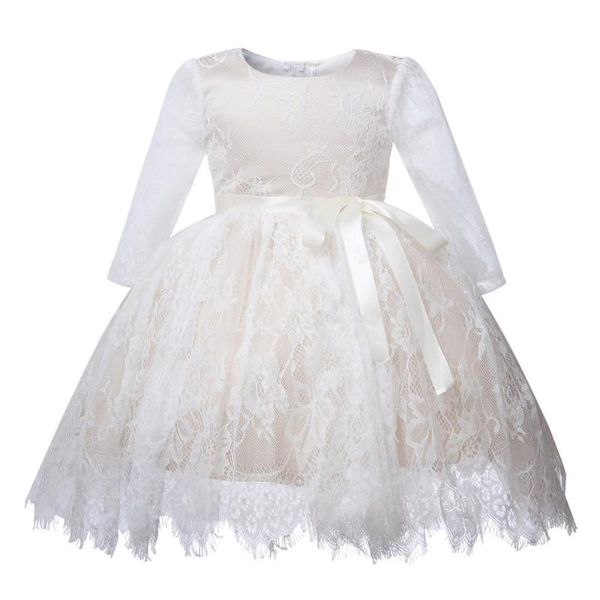 

girl's dresses lace sleeve baby girl 1st birthday outfit born baptism clothes tutu infant christening wedding gown party, Red;yellow