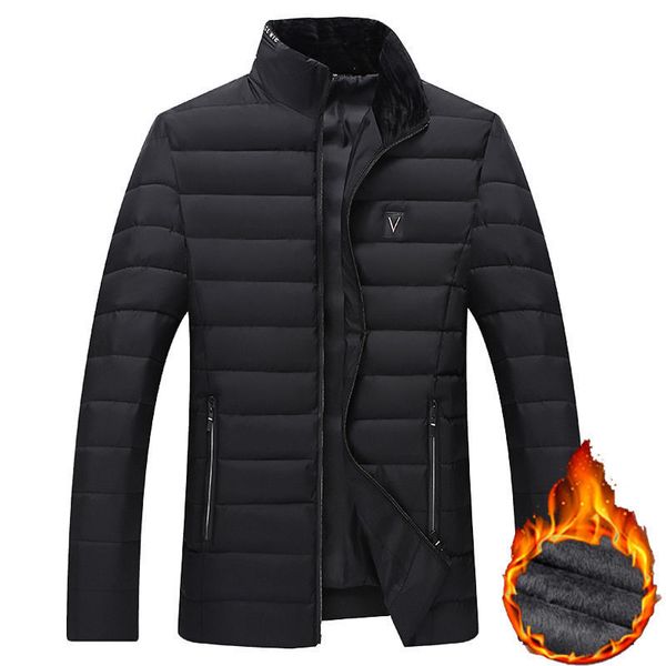 

Middle aged men's winter down cotton padded jacket, Black
