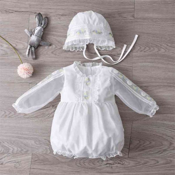 Angepasst Stil Baby Mädchen Boutique Strampler geboren Geschenke Säugling Geburtstag Hohe Qualität Weiß Overall Vorverkauf Kleidung 210816