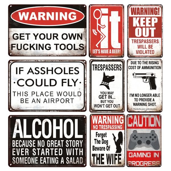 

alcohol slogan metal tin sign personalized warning metal plate sign retro farmhouse yard & garden decoration metal poster plaque
