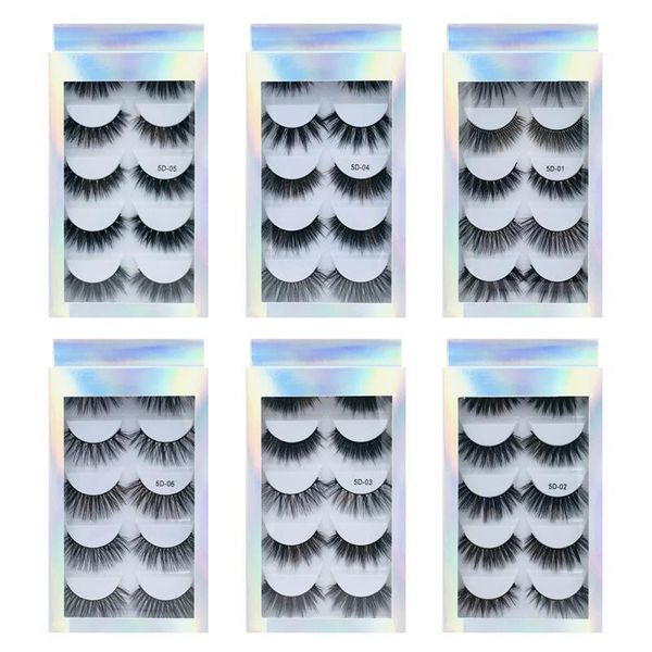 

false eyelashes fashion professional 5 pairs 3d faux mink thick volume natural extension eye makeup tool tslm1