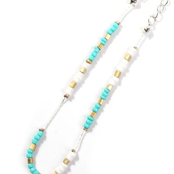 

anklets fashion colorful 2021 beads cowrie shell anklet for women girls bracelet on the leg silver color ankle chain foot jewelry, Red;blue