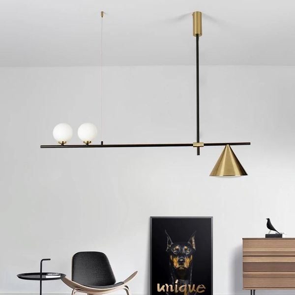 

pendant lamps nordic modern led chandelier for bar kitchen home loft dining room light black/gold lighting fixtures