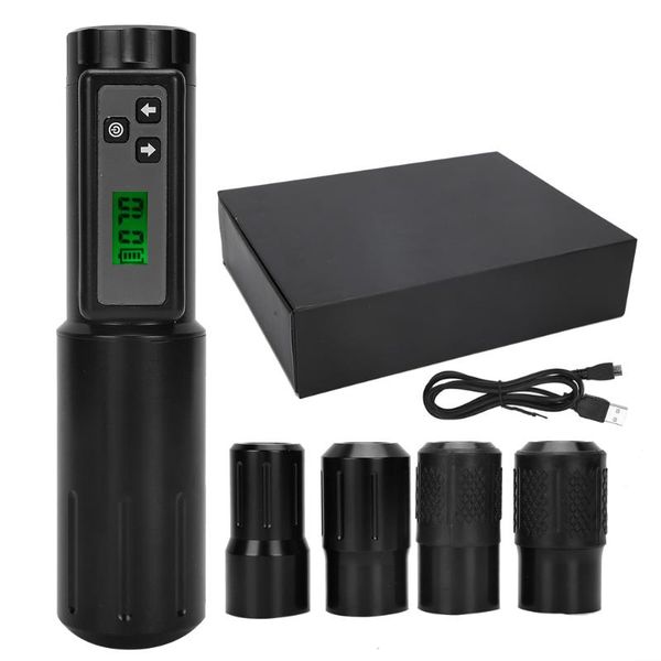 

tattoo guns kits wireless machine pen with battery lcd display replaceable grips kit supplies