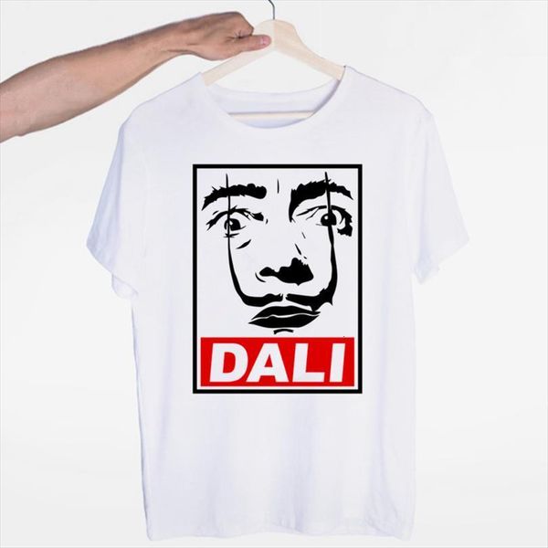 

salvadore dali tribute mens t shirt o neck short sleeves summer casual fashion men and women, White;black