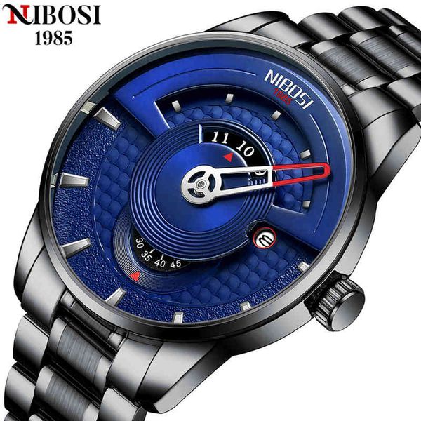 

nibosi brand luxury men watches sports quartz wristwatch waterproof chronograph auto date new male clock watch for mens gift, Slivery;brown