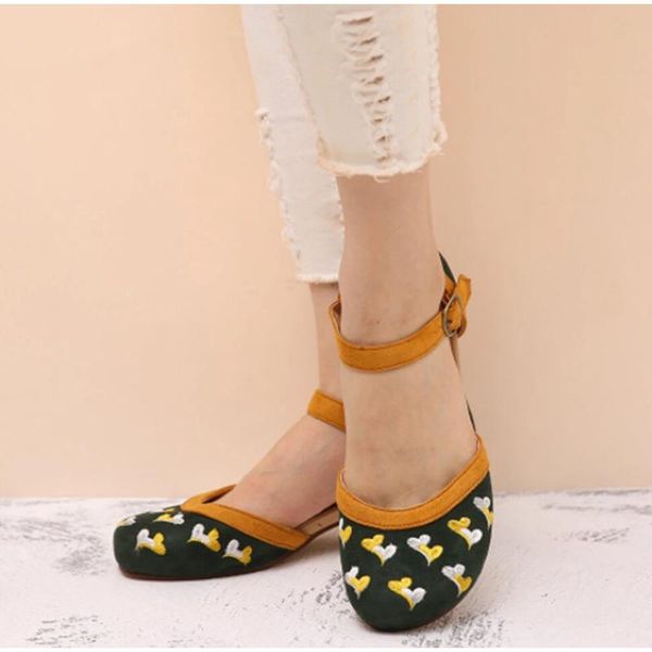 

women sandals mary janes buckle ladies low heels shoes print round toe elegant female summer 2021 woman footwear femmes sandales, Black